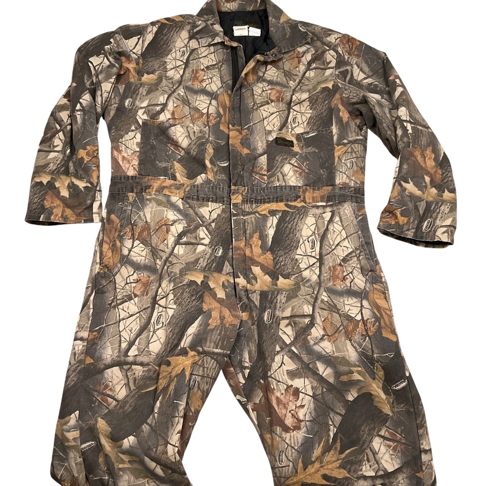 Liberty Coveralls Mens 2XLR Brown Realtree Camo Rugged Outdoors Insulated Hunt